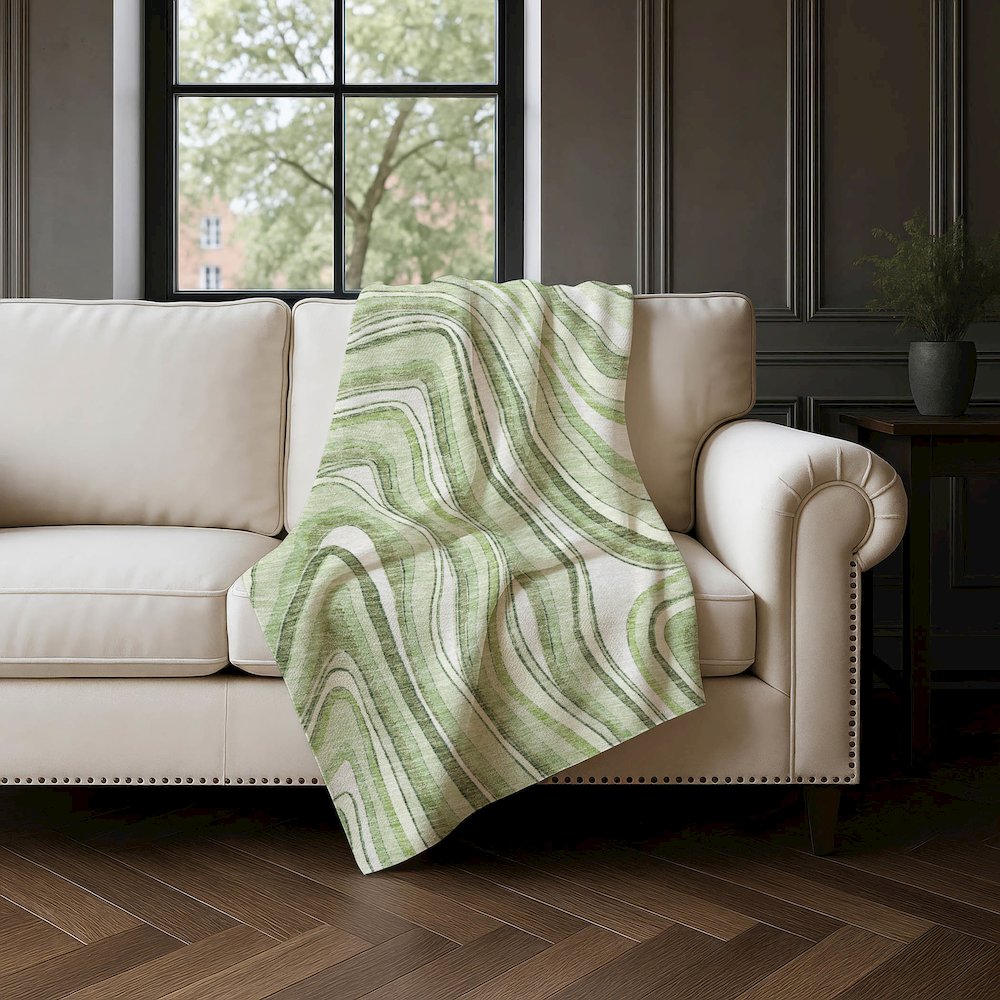 Premium Machine Washable ASB756 Aloe 50" x 70" Sherpa Throw Blanket. Picture 4