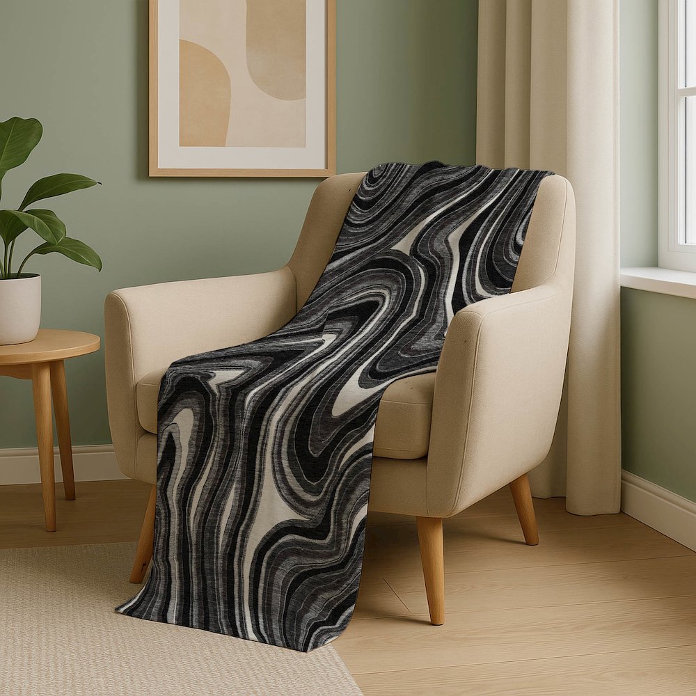 Premium Machine Washable ASB756 Black 50" x 70" Sherpa Throw Blanket. Picture 5