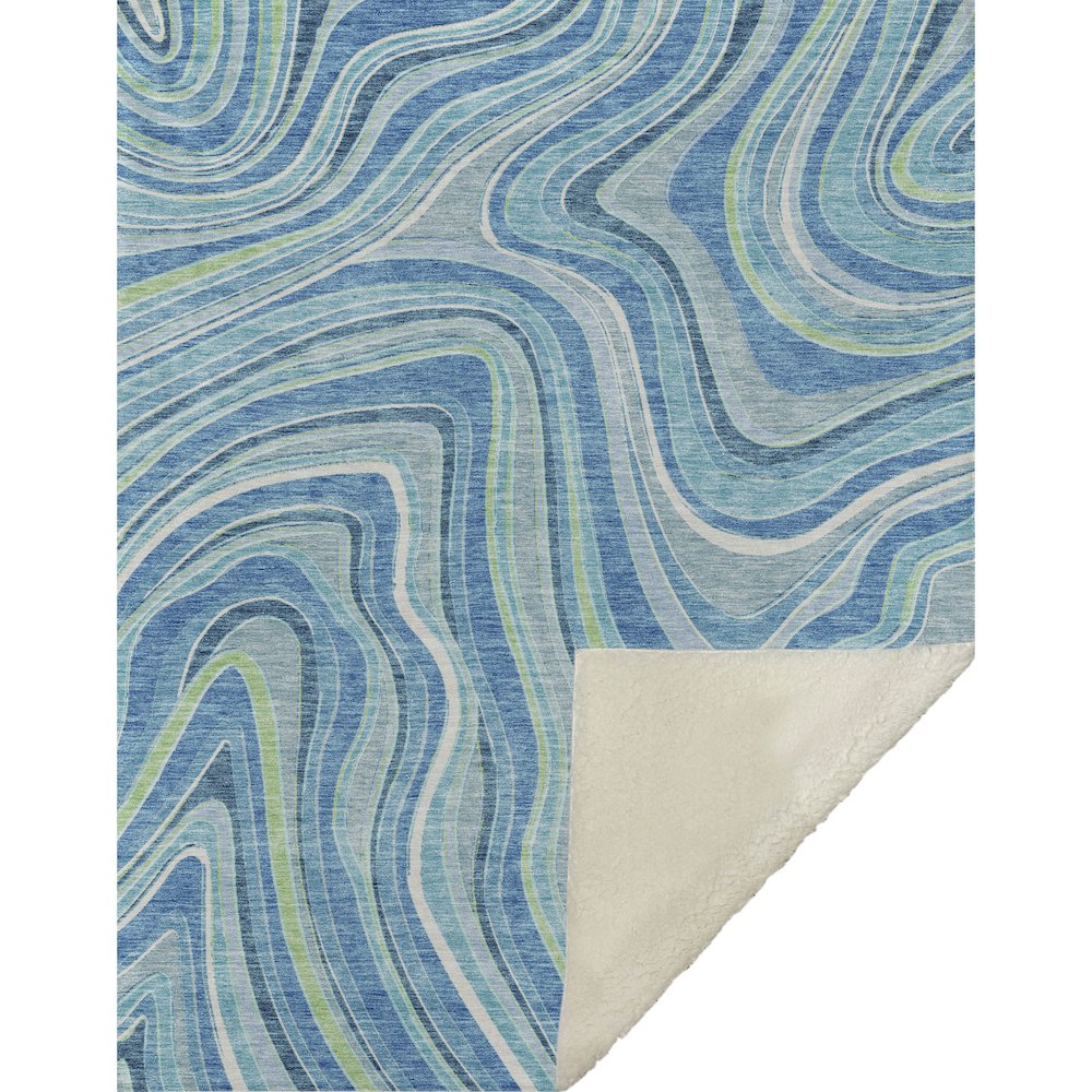 Premium Machine Washable ASB756 Blue 50" x 70" Sherpa Throw Blanket. Picture 1