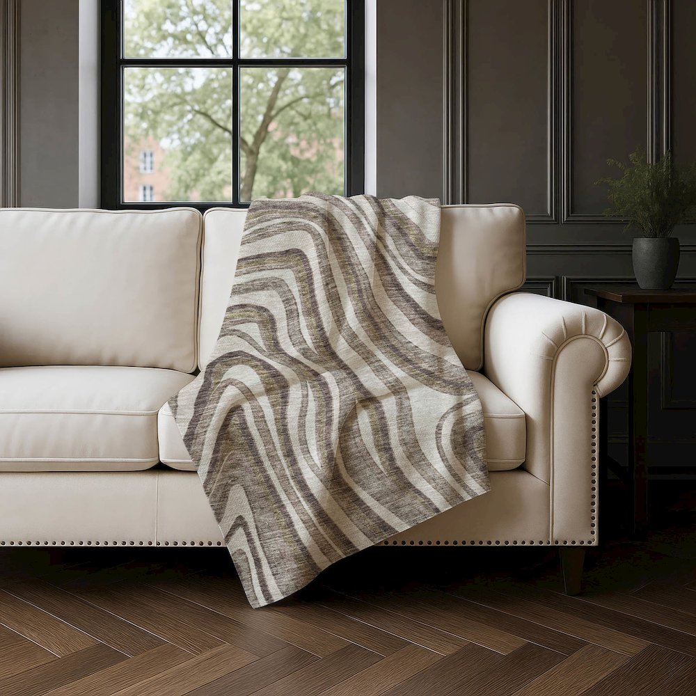 Premium Machine Washable ASB756 Brown 50" x 70" Sherpa Throw Blanket. Picture 4