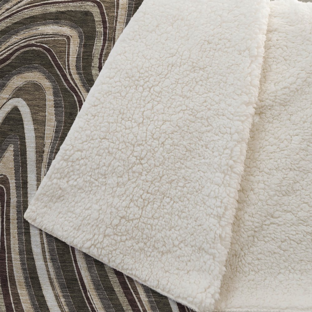 Premium Machine Washable ASB756 Fudge 50" x 70" Sherpa Throw Blanket. Picture 2