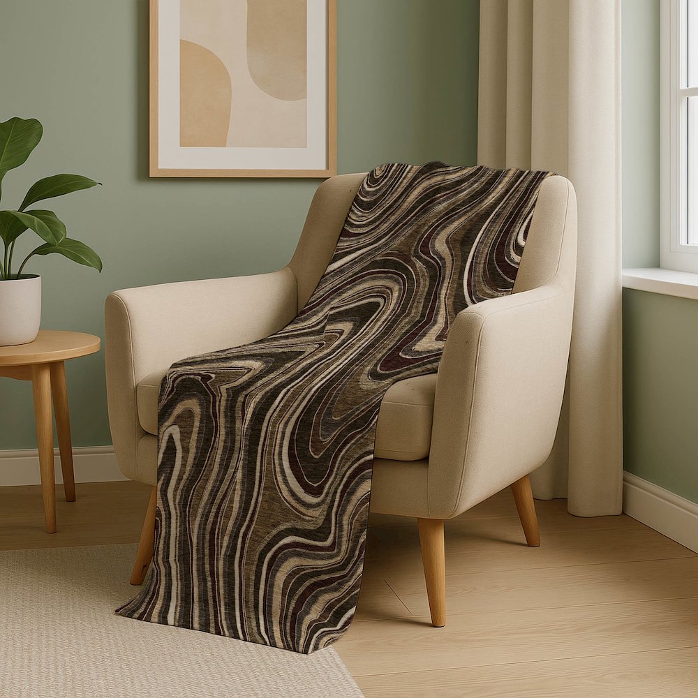 Premium Machine Washable ASB756 Fudge 50" x 70" Sherpa Throw Blanket. Picture 5