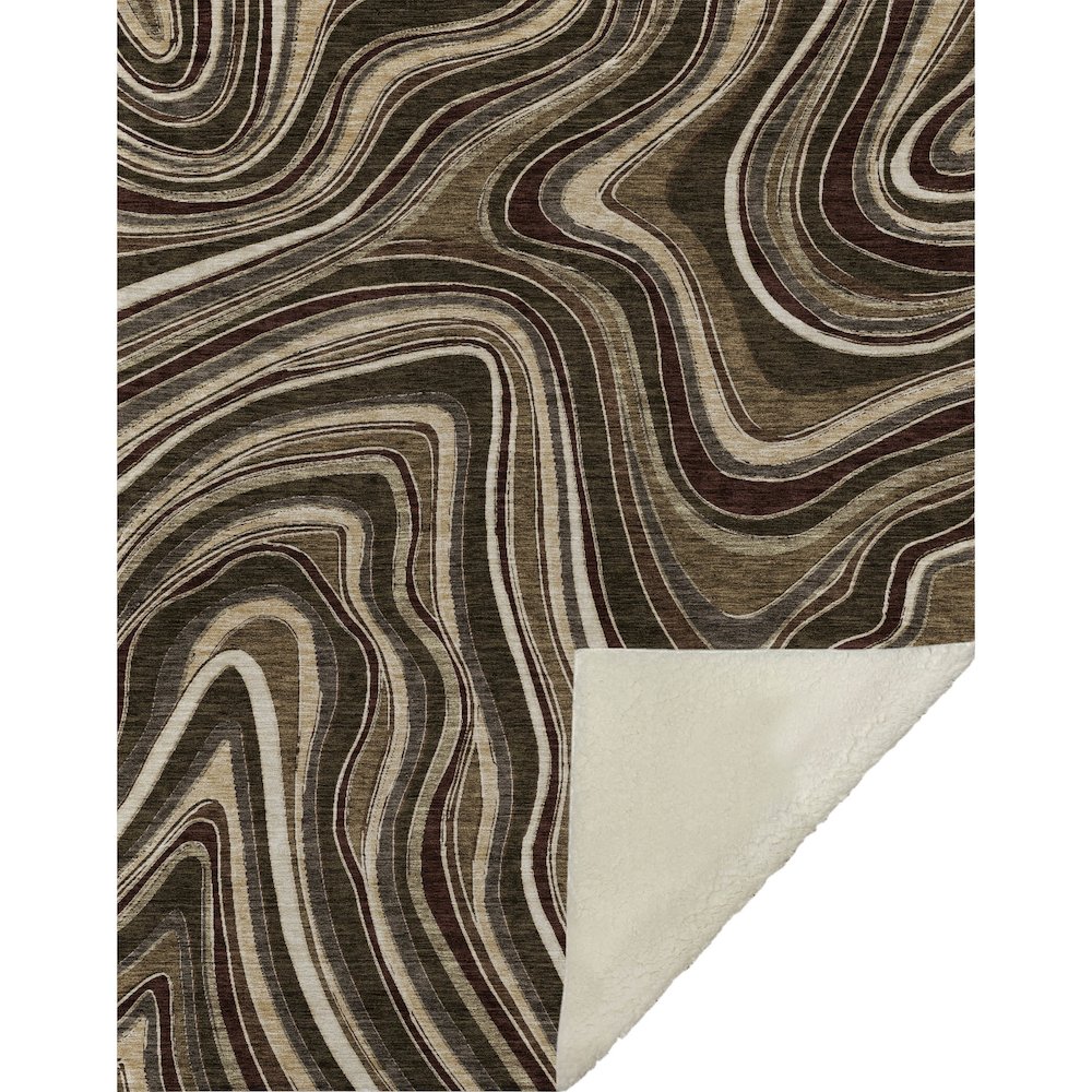 Premium Machine Washable ASB756 Fudge 50" x 70" Sherpa Throw Blanket. Picture 1