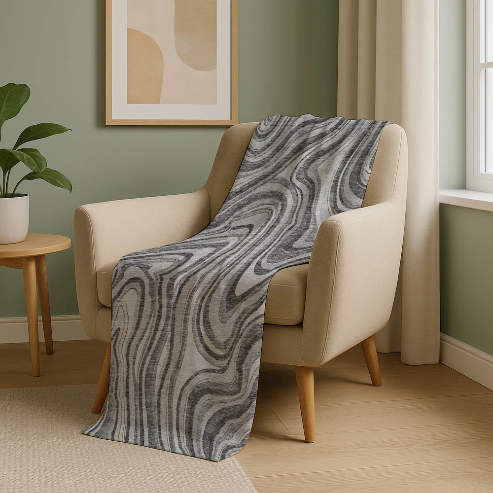 Premium Machine Washable ASB756 Gray 50" x 70" Sherpa Throw Blanket. Picture 5