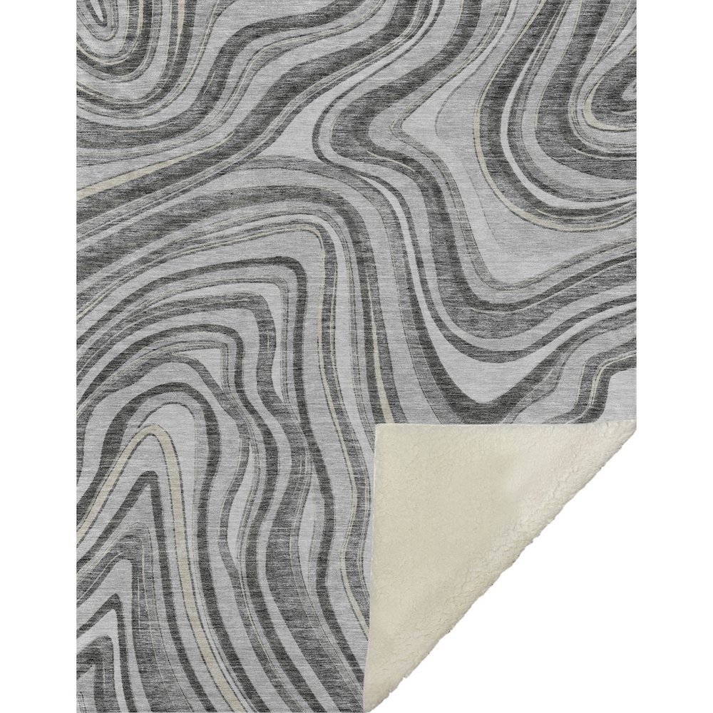 Premium Machine Washable ASB756 Gray 50" x 70" Sherpa Throw Blanket. Picture 1
