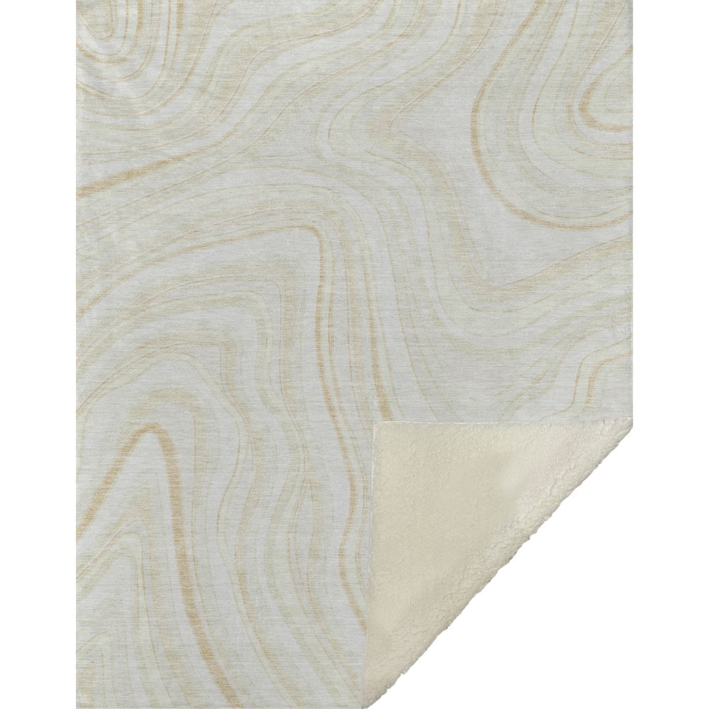 Premium Machine Washable ASB756 Ivory 50" x 70" Sherpa Throw Blanket. Picture 1