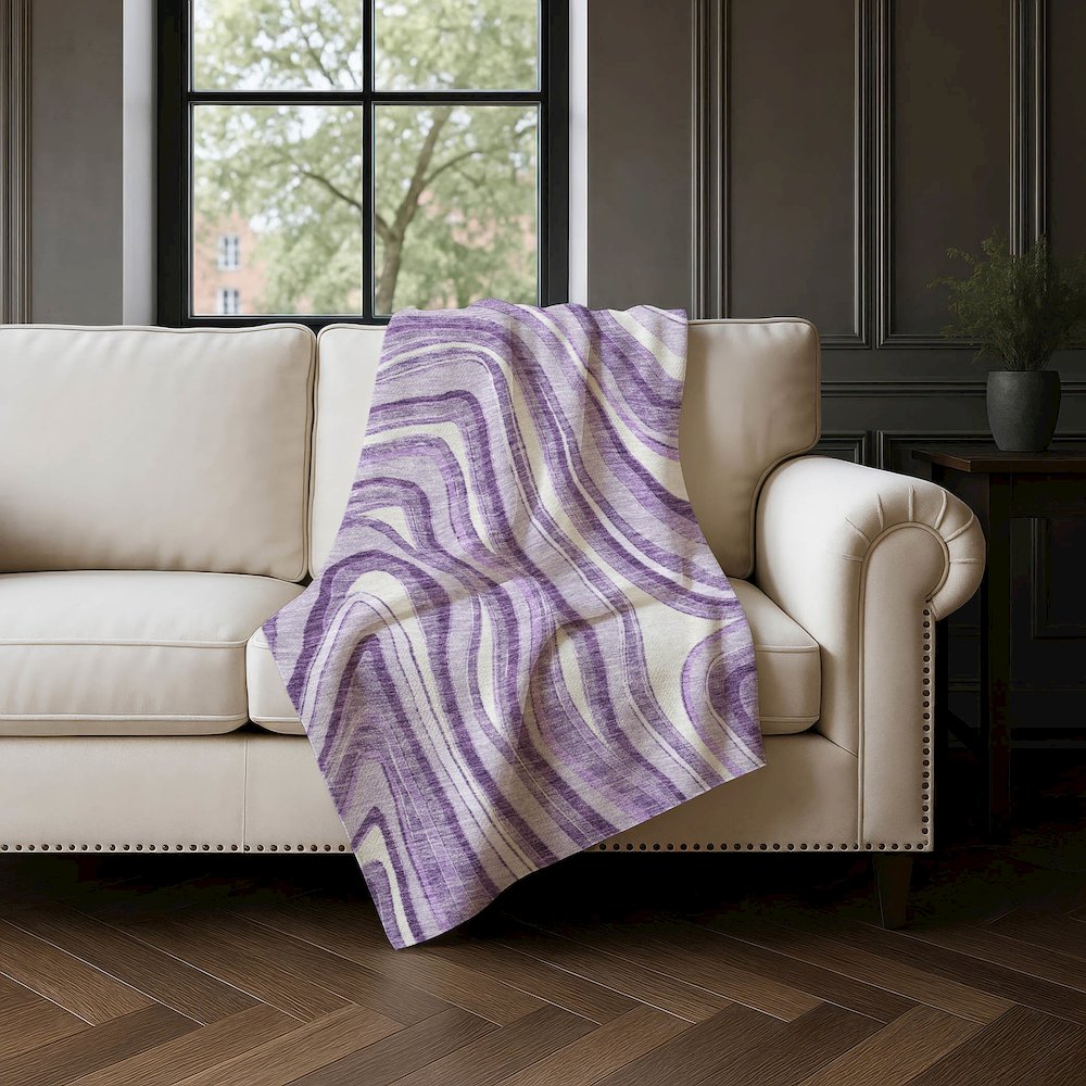 Premium Machine Washable ASB756 Lavender 50" x 70" Sherpa Throw Blanket. Picture 4