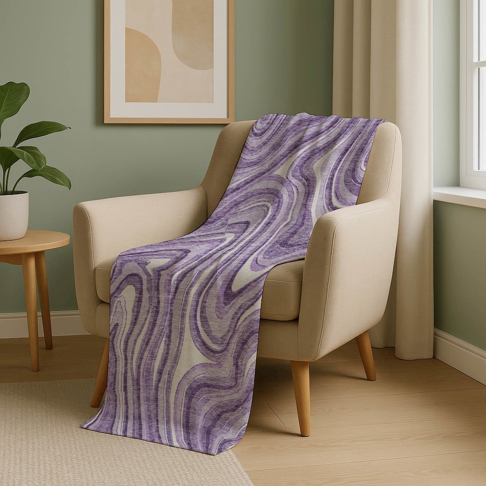 Premium Machine Washable ASB756 Lavender 50" x 70" Sherpa Throw Blanket. Picture 5