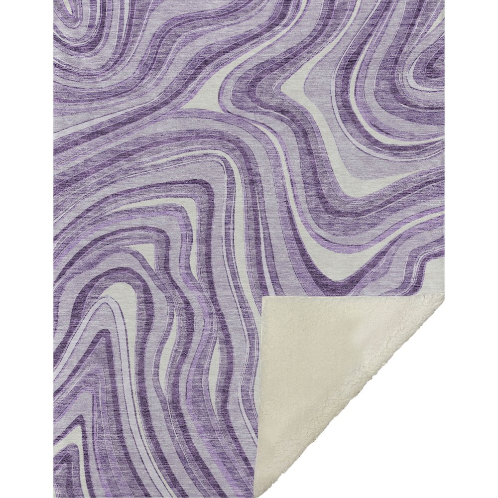 Premium Machine Washable ASB756 Lavender 50" x 70" Sherpa Throw Blanket. Picture 1