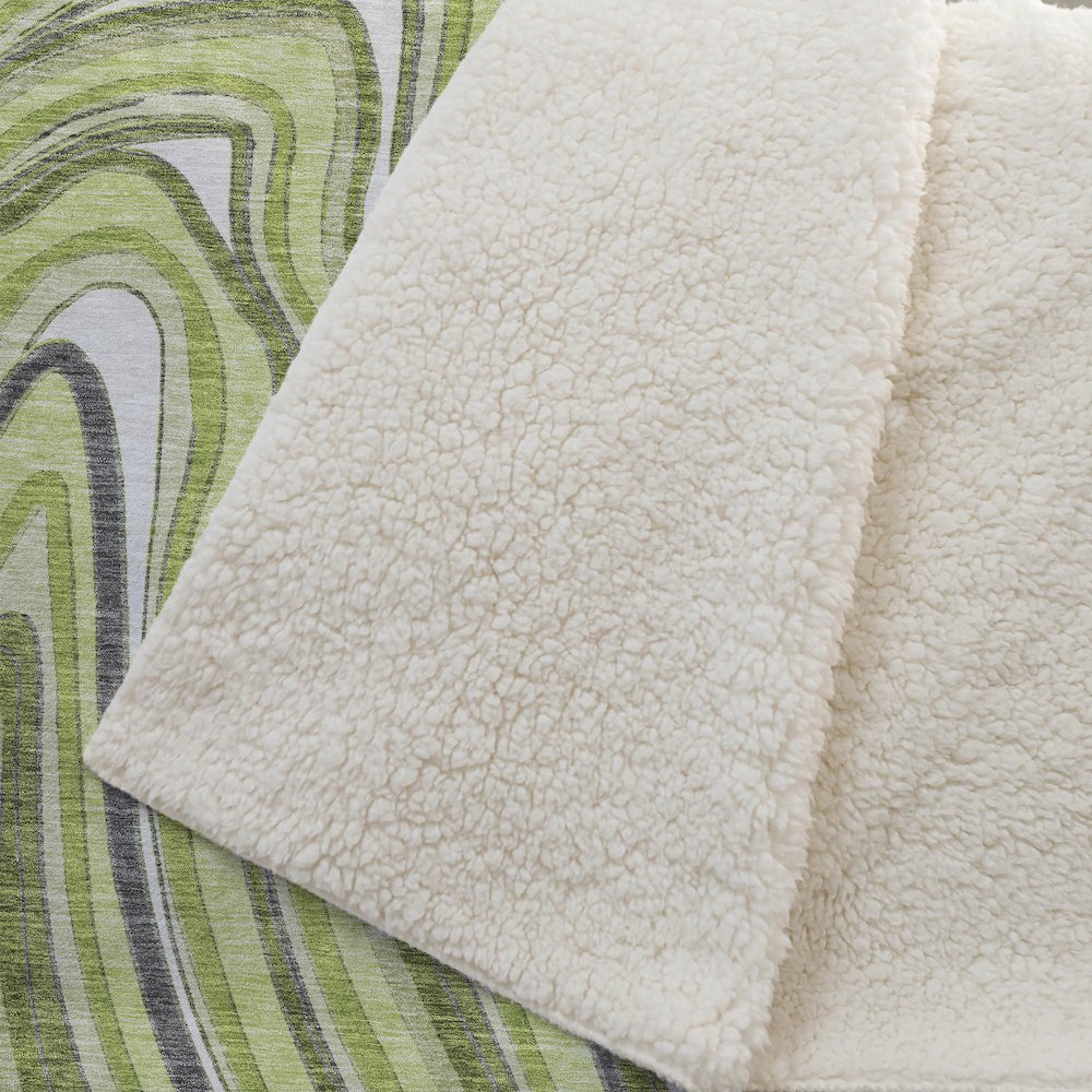 Premium Machine Washable ASB756 Lime 50" x 70" Sherpa Throw Blanket. Picture 2