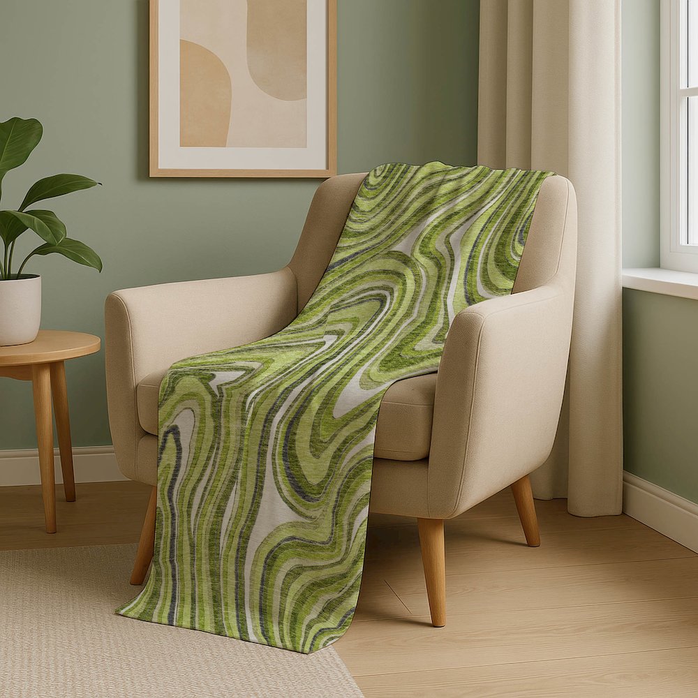 Premium Machine Washable ASB756 Lime 50" x 70" Sherpa Throw Blanket. Picture 5