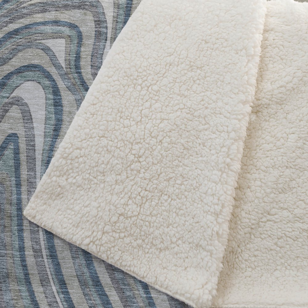 Premium Machine Washable ASB756 Teal 50" x 70" Sherpa Throw Blanket. Picture 2