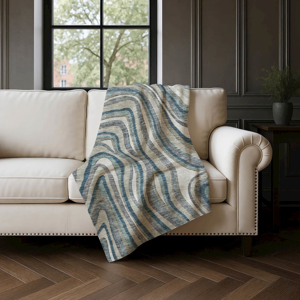 Premium Machine Washable ASB756 Teal 50" x 70" Sherpa Throw Blanket. Picture 4