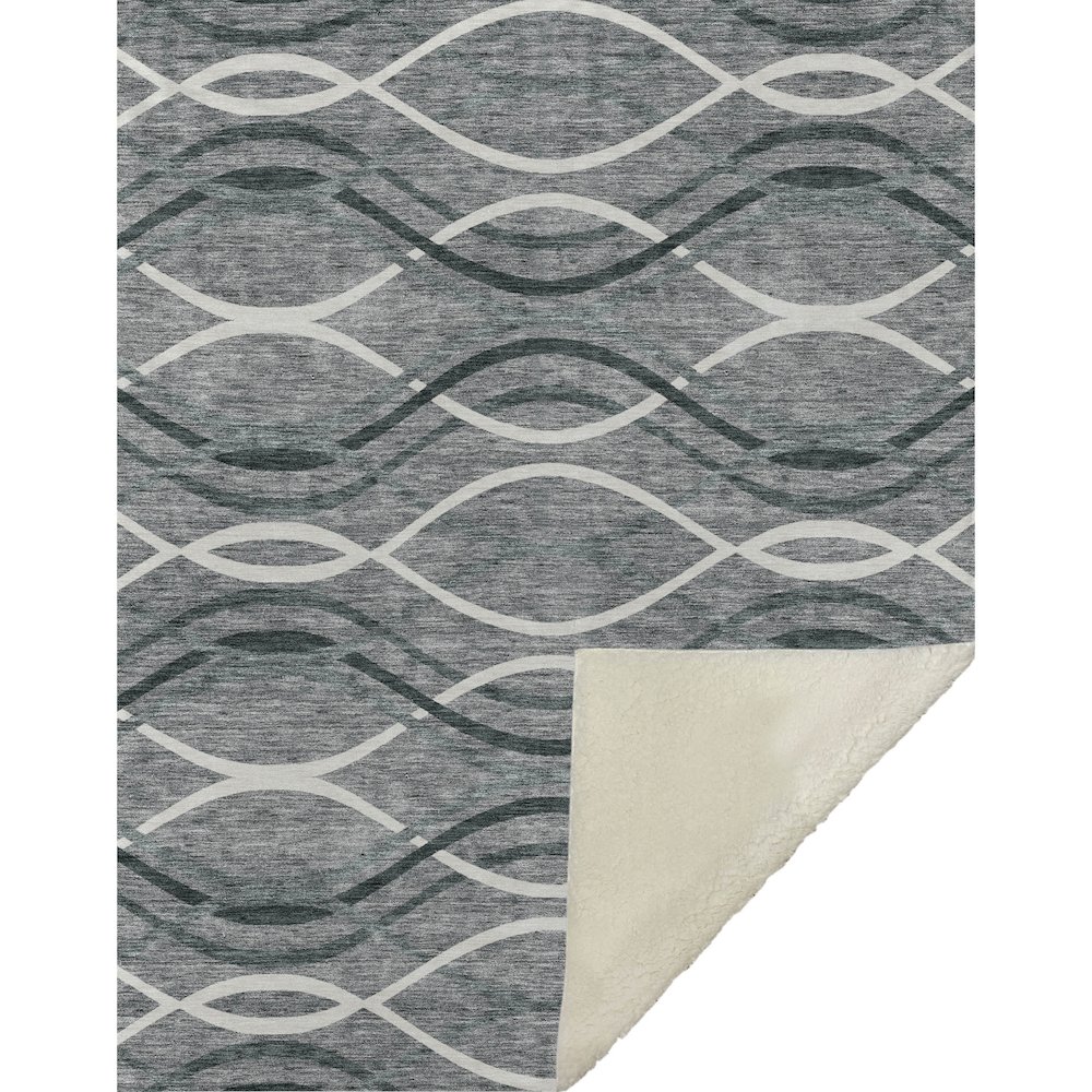 Premium Machine Washable ASB757 Gray 50" x 70" Sherpa Throw Blanket. Picture 1