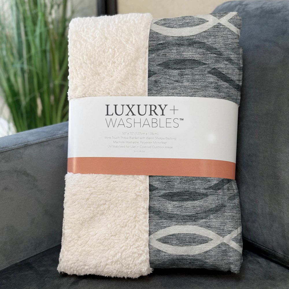 Premium Machine Washable ASB757 Gray 50" x 70" Sherpa Throw Blanket. Picture 3