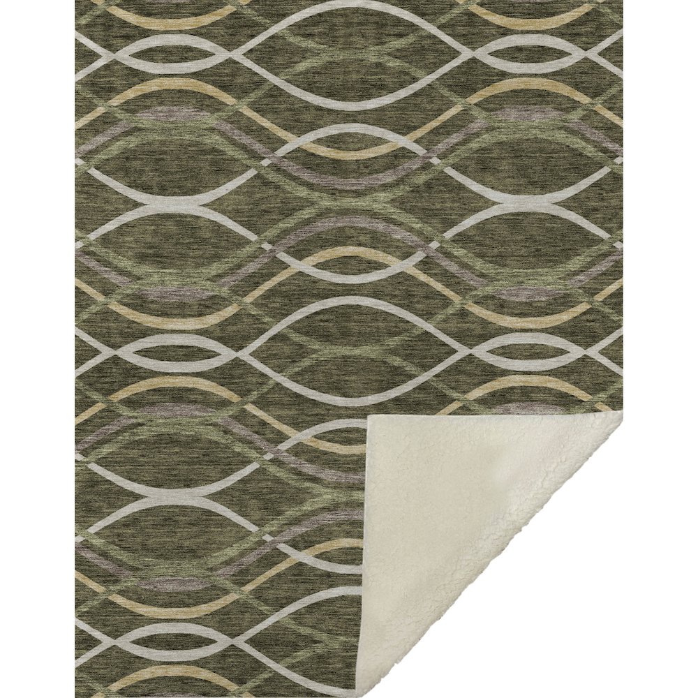 Premium Machine Washable ASB757 Olive 50" x 70" Sherpa Throw Blanket. Picture 1