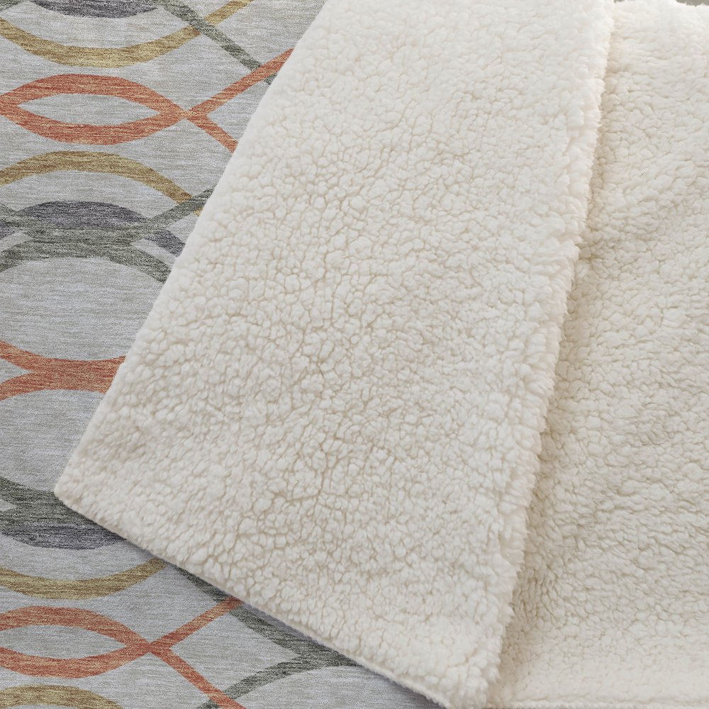 Premium Machine Washable ASB757 Orange 50" x 70" Sherpa Throw Blanket. Picture 2