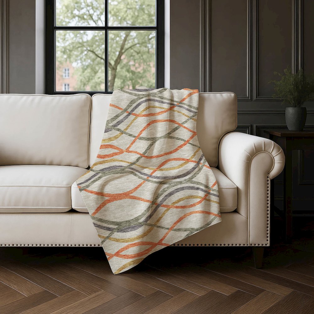 Premium Machine Washable ASB757 Orange 50" x 70" Sherpa Throw Blanket. Picture 4
