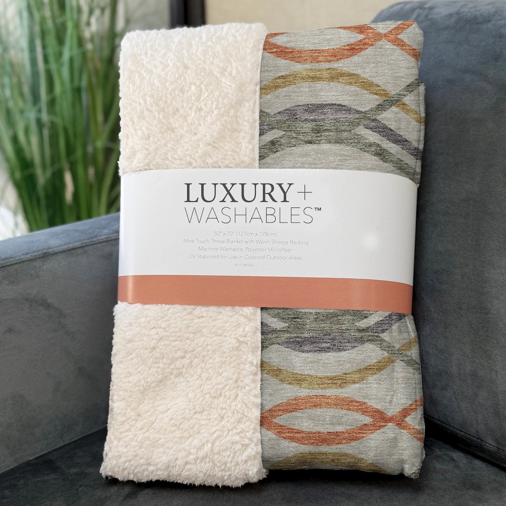 Premium Machine Washable ASB757 Orange 50" x 70" Sherpa Throw Blanket. Picture 3
