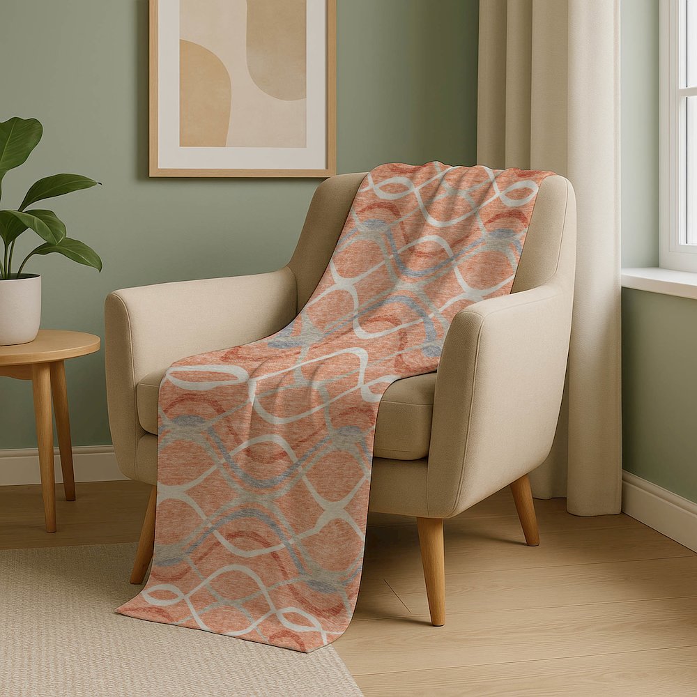 Premium Machine Washable ASB757 Peach 50" x 70" Sherpa Throw Blanket. Picture 5