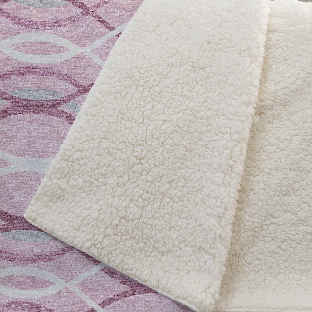 Premium Machine Washable ASB757 Pink 50" x 70" Sherpa Throw Blanket. Picture 2