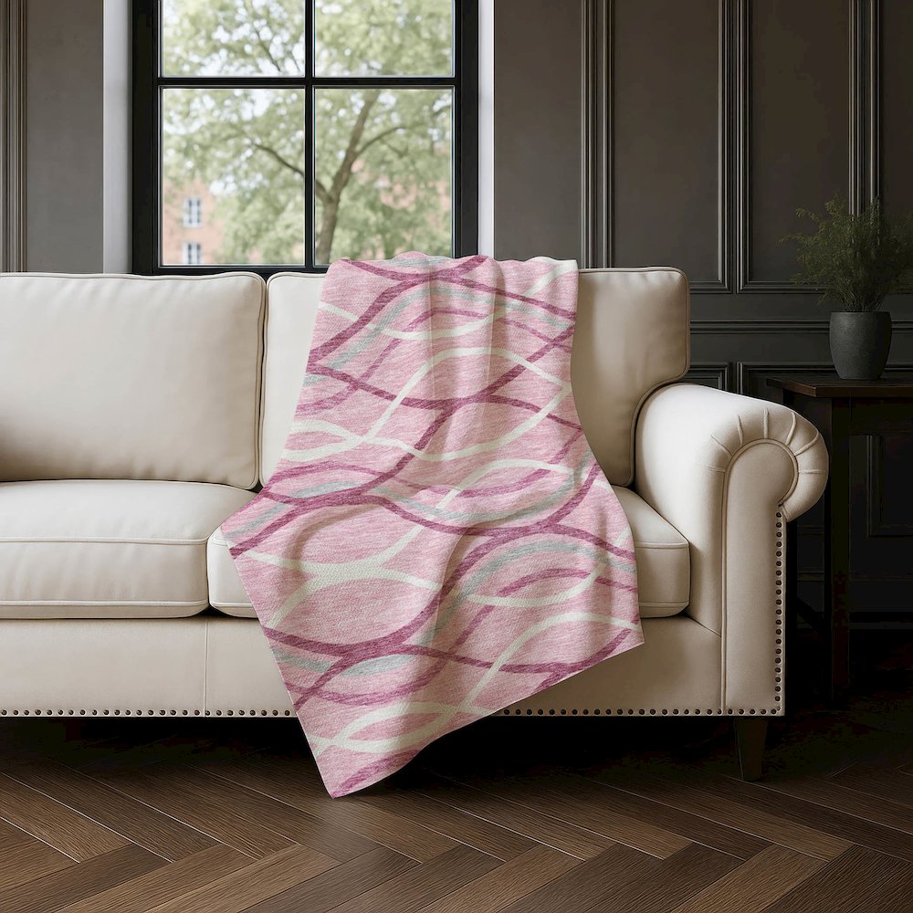 Premium Machine Washable ASB757 Pink 50" x 70" Sherpa Throw Blanket. Picture 4