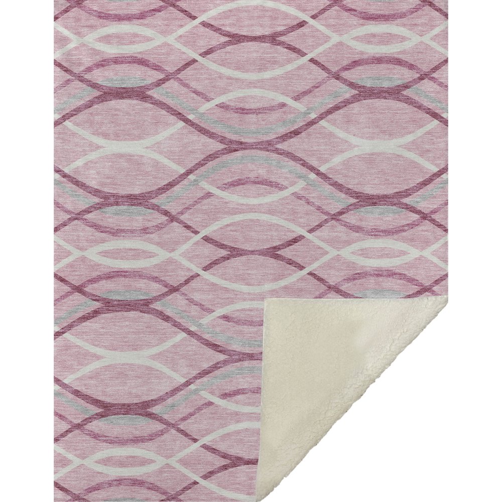 Premium Machine Washable ASB757 Pink 50" x 70" Sherpa Throw Blanket. Picture 1