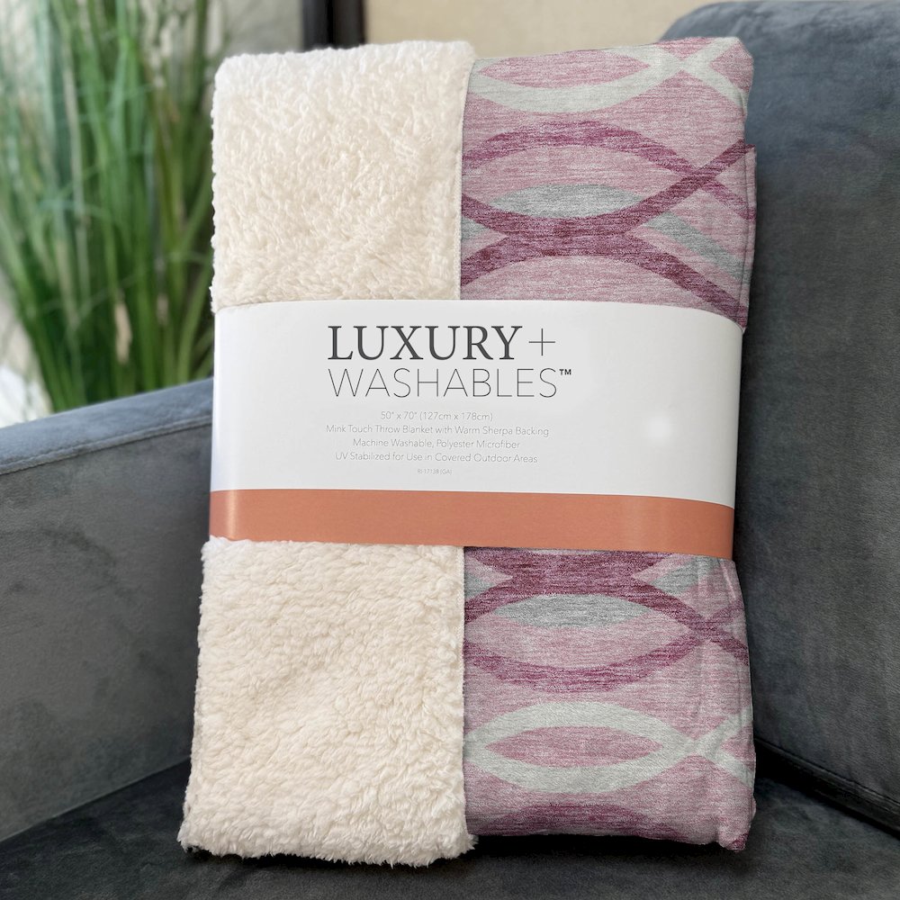 Premium Machine Washable ASB757 Pink 50" x 70" Sherpa Throw Blanket. Picture 3