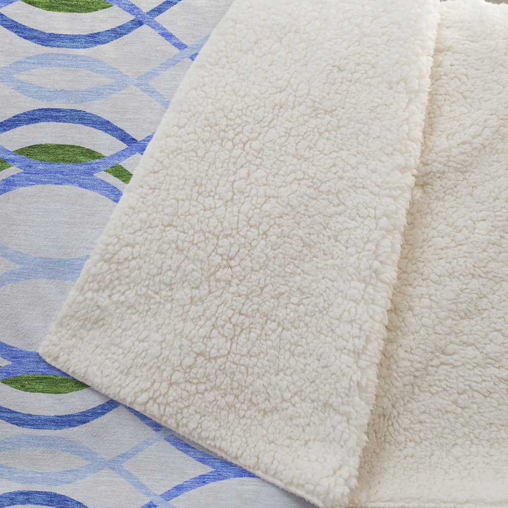 Premium Machine Washable ASB757 Sky 50" x 70" Sherpa Throw Blanket. Picture 2