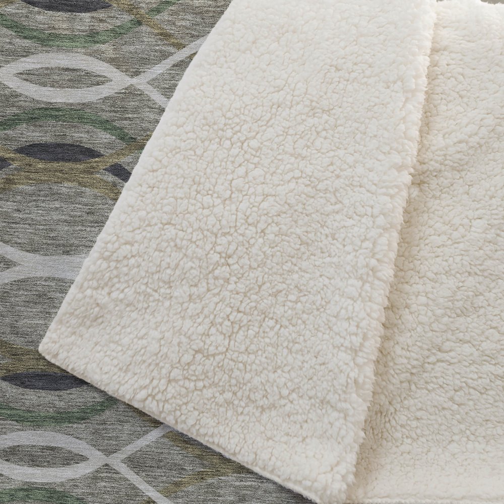 Premium Machine Washable ASB757 Taupe 50" x 70" Sherpa Throw Blanket. Picture 2