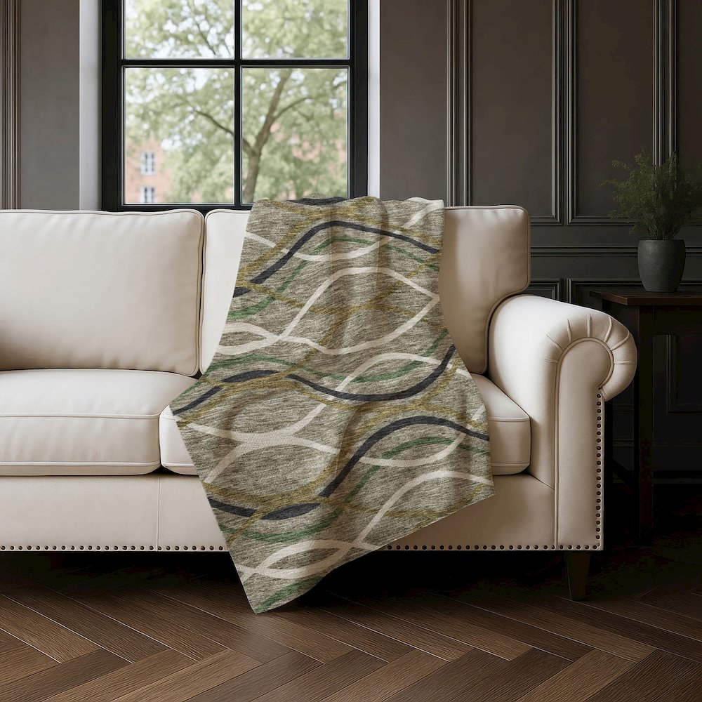Premium Machine Washable ASB757 Taupe 50" x 70" Sherpa Throw Blanket. Picture 4