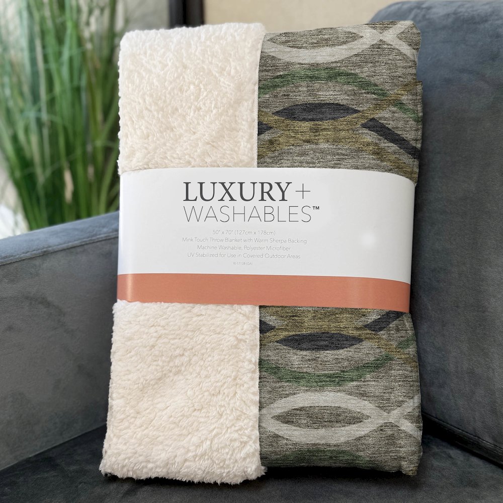 Premium Machine Washable ASB757 Taupe 50" x 70" Sherpa Throw Blanket. Picture 3