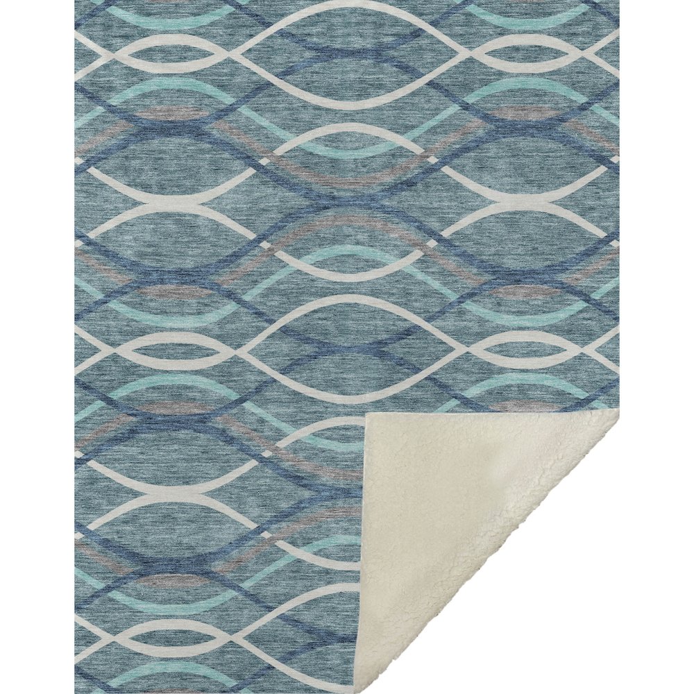 Premium Machine Washable ASB757 Teal 50" x 70" Sherpa Throw Blanket. Picture 1