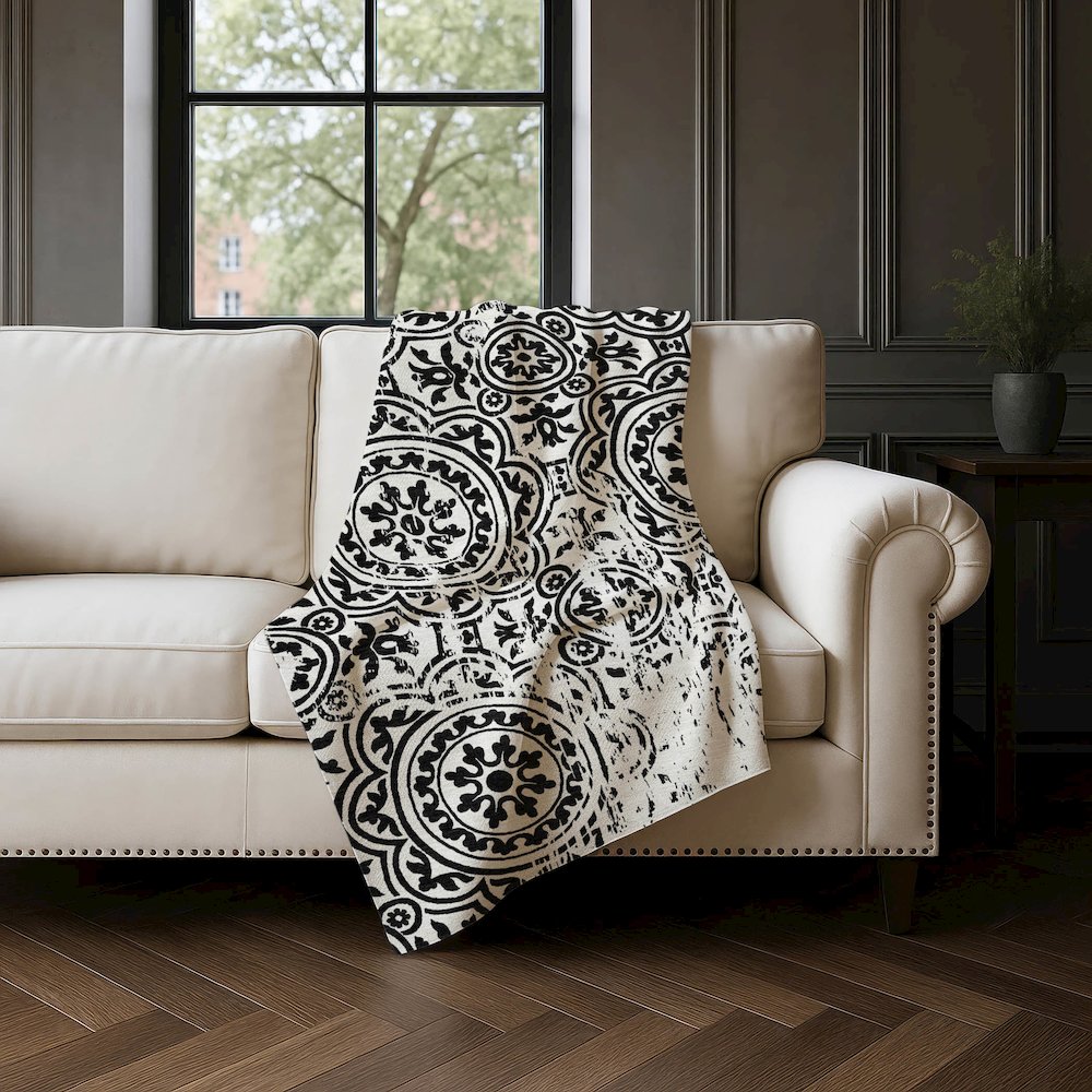 Premium Machine Washable ASB758 Black 50" x 70" Sherpa Throw Blanket. Picture 4