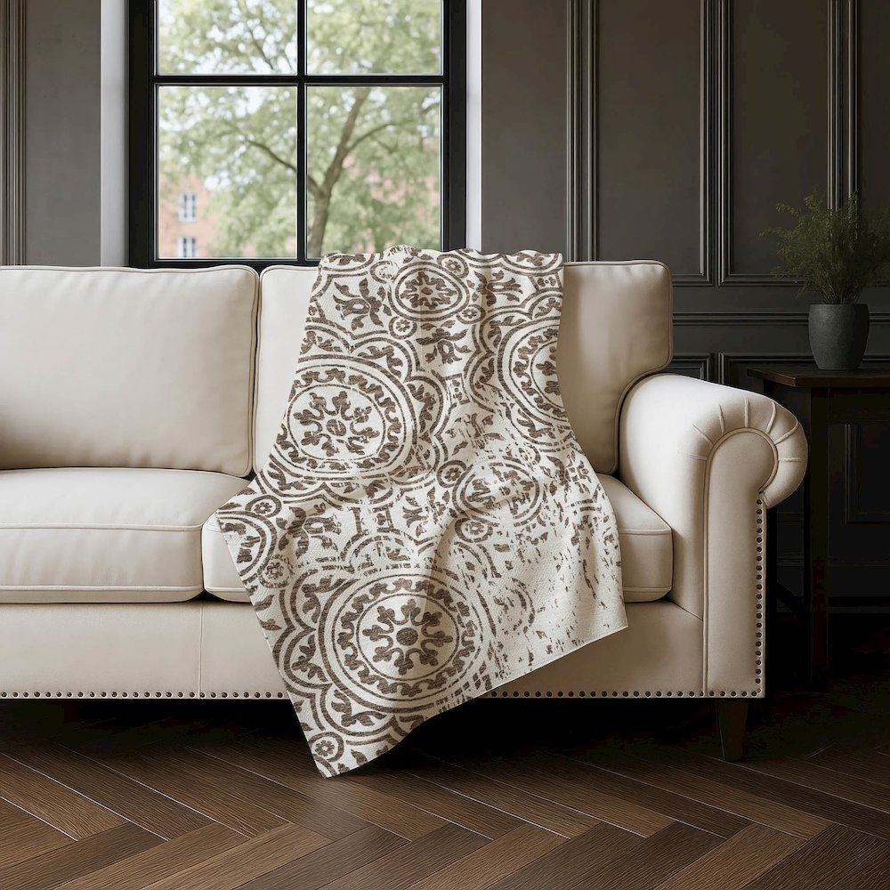 Premium Machine Washable ASB758 Chocolate 50" x 70" Sherpa Throw Blanket. Picture 4