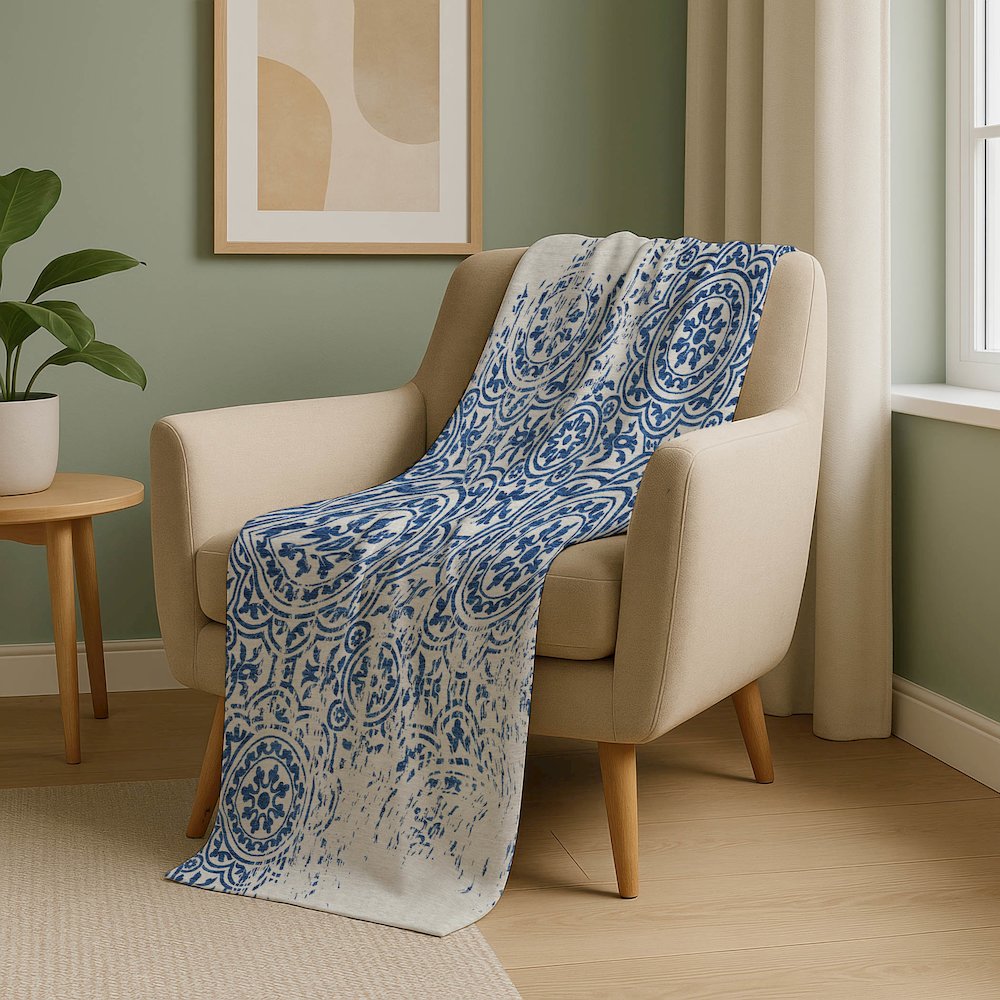 Premium Machine Washable ASB758 Navy 50" x 70" Sherpa Throw Blanket. Picture 5