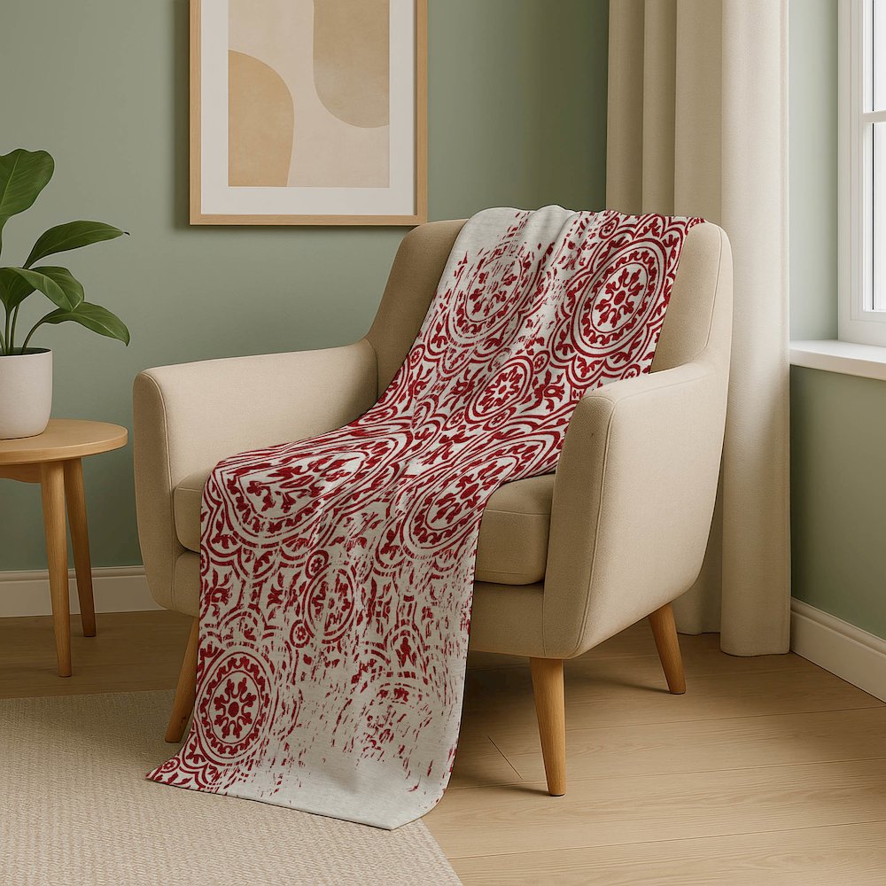Premium Machine Washable ASB758 Red 50" x 70" Sherpa Throw Blanket. Picture 5