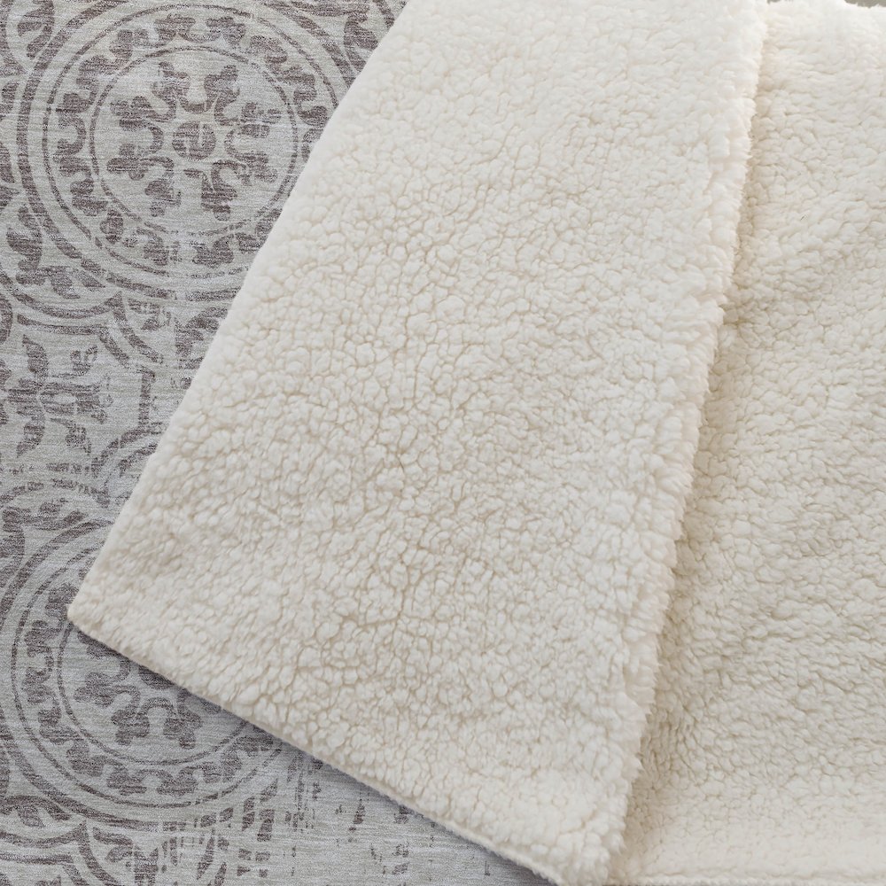 Premium Machine Washable ASB758 Taupe 50" x 70" Sherpa Throw Blanket. Picture 2