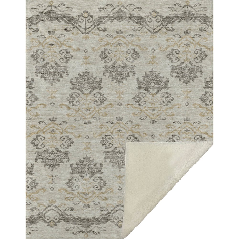 Premium Machine Washable ASB759 Beige 50" x 70" Sherpa Throw Blanket. Picture 1