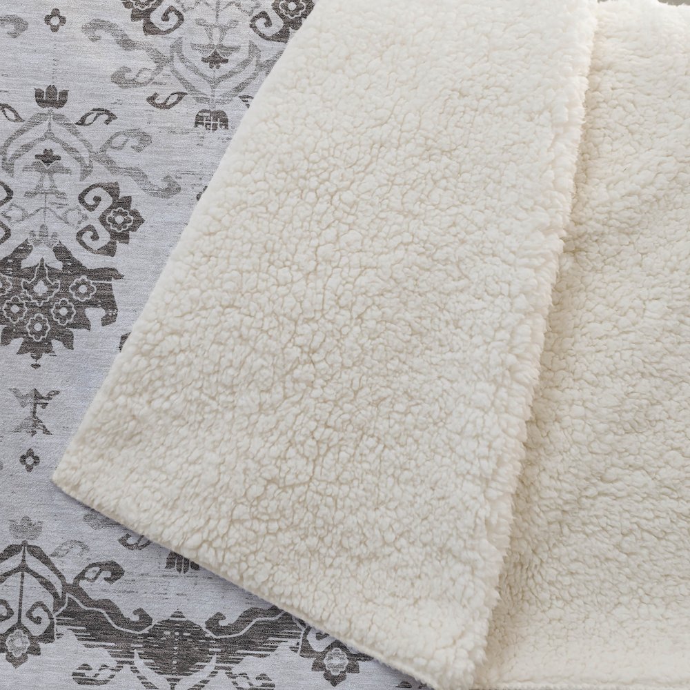 Premium Machine Washable ASB759 Chocolate 50" x 70" Sherpa Throw Blanket. Picture 2