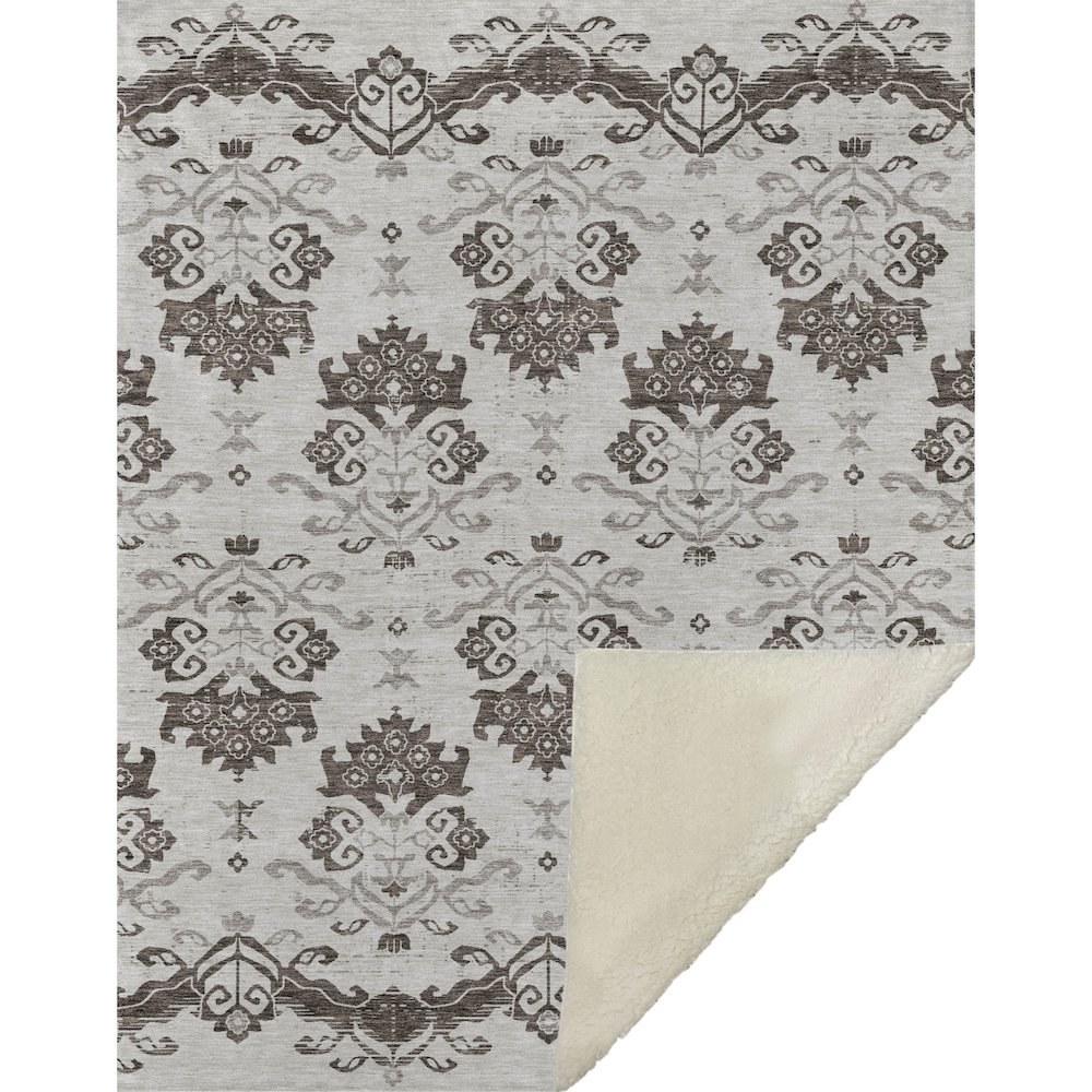 Premium Machine Washable ASB759 Chocolate 50" x 70" Sherpa Throw Blanket. Picture 1