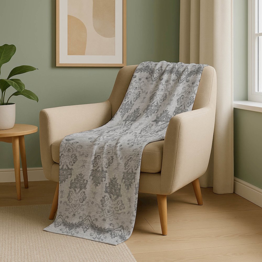 Premium Machine Washable ASB759 Graphite 50" x 70" Sherpa Throw Blanket. Picture 5