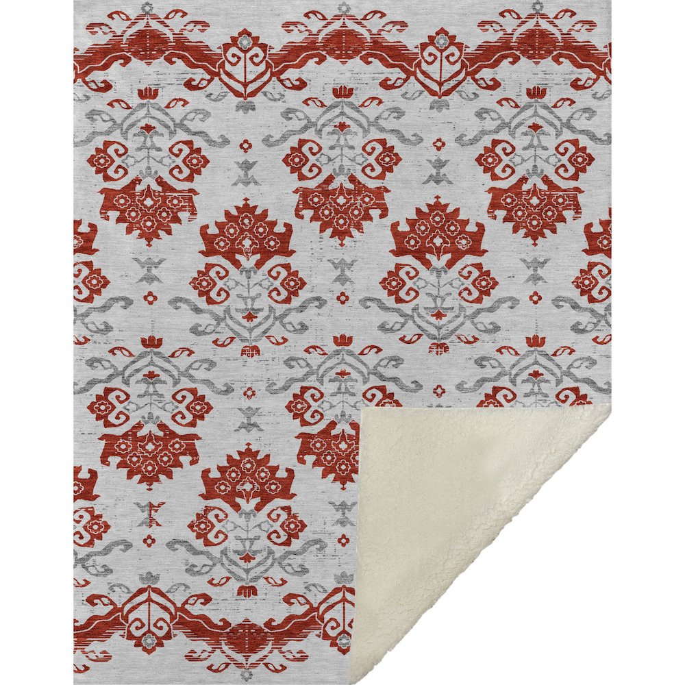 Premium Machine Washable ASB759 Red 50" x 70" Sherpa Throw Blanket. Picture 1