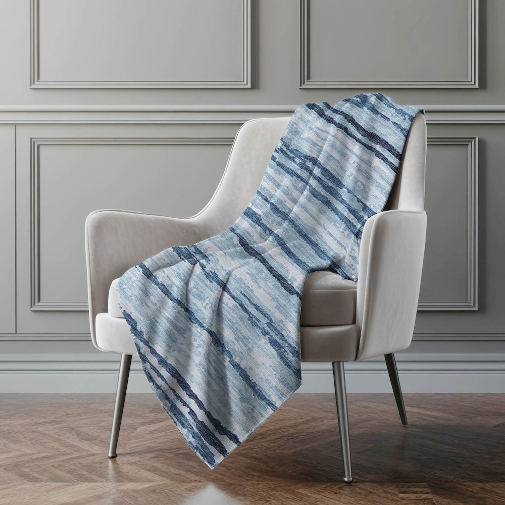 Premium Machine Washable ASB75 Blue 50" x 70" Sherpa Throw Blanket. Picture 5