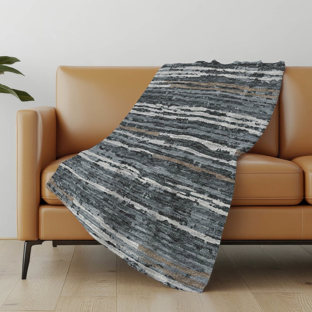Premium Machine Washable ASB75 Shadow 50" x 70" Sherpa Throw Blanket. Picture 4