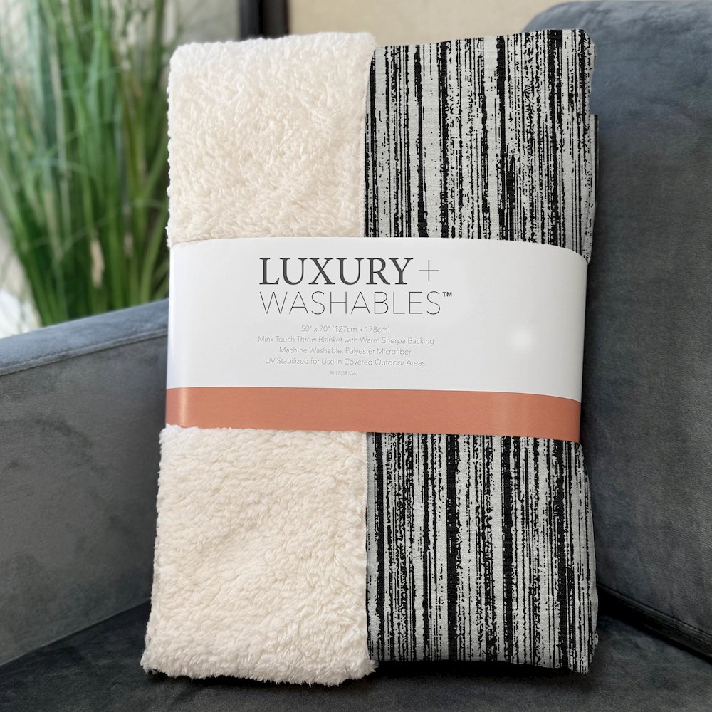 Premium Machine Washable ASB760 Black 50" x 70" Sherpa Throw Blanket. Picture 3