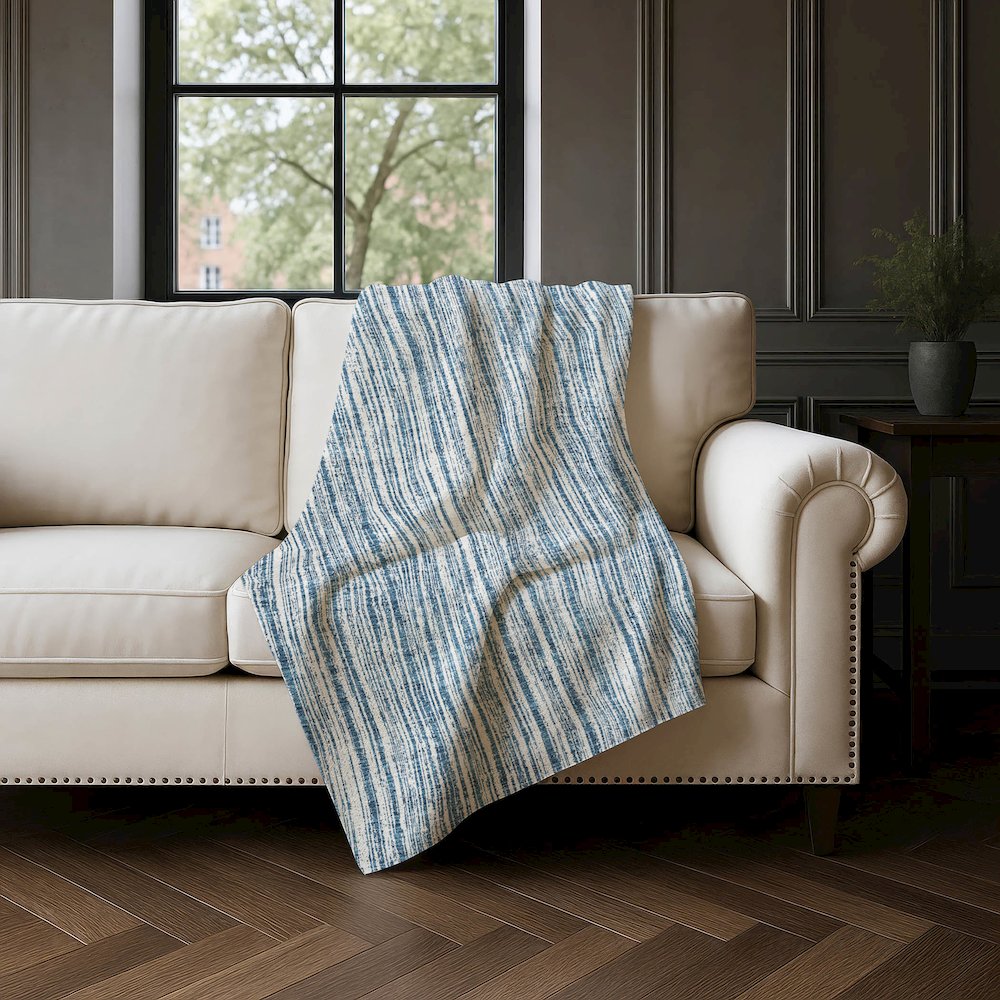Premium Machine Washable ASB760 Blue 50" x 70" Sherpa Throw Blanket. Picture 4