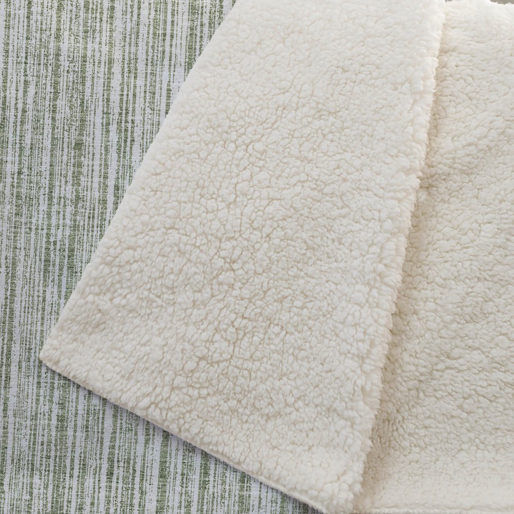 Premium Machine Washable ASB760 Green 50" x 70" Sherpa Throw Blanket. Picture 2