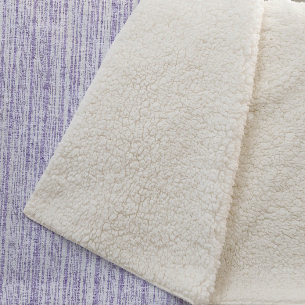 Premium Machine Washable ASB760 Lavender 50" x 70" Sherpa Throw Blanket. Picture 2