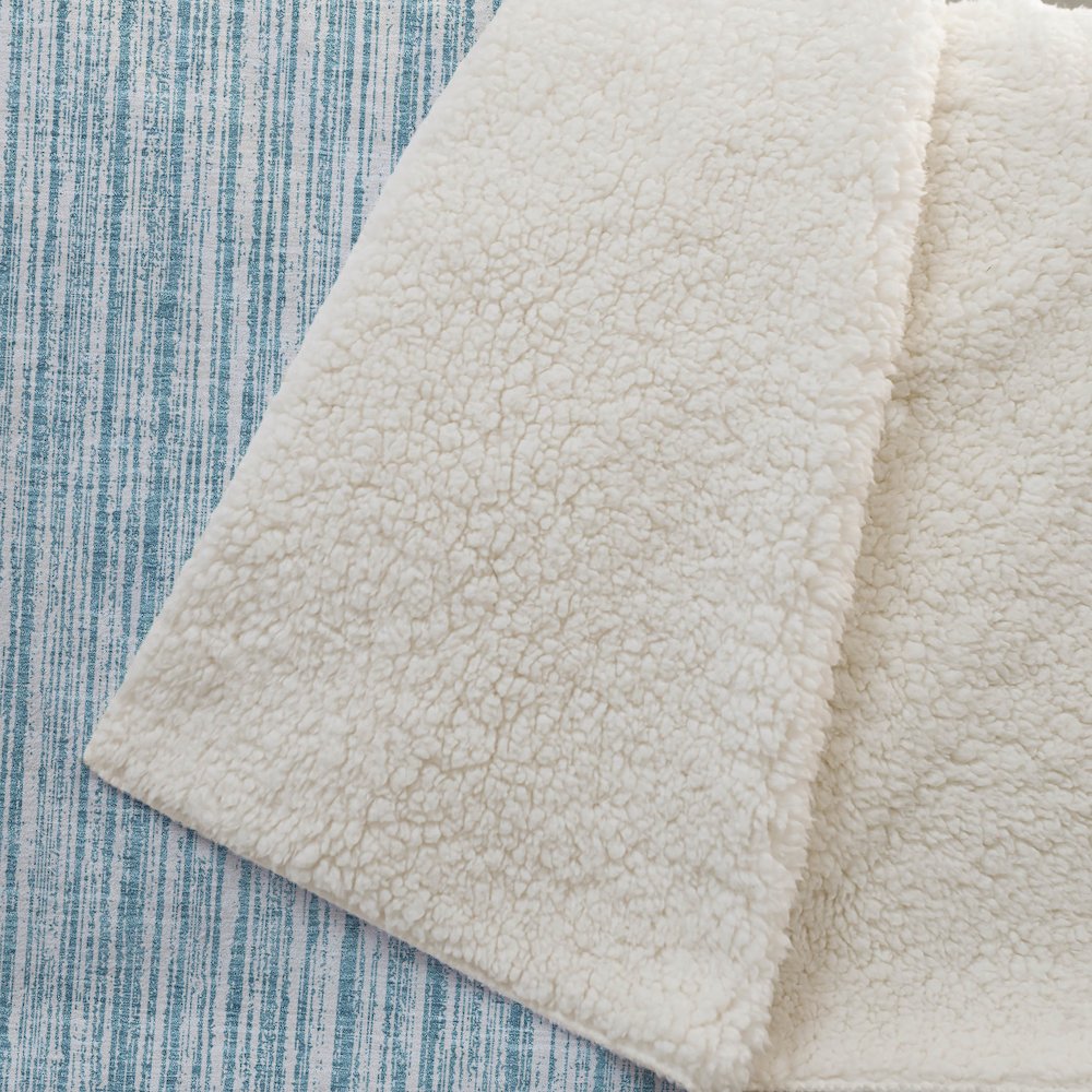 Premium Machine Washable ASB760 Teal 50" x 70" Sherpa Throw Blanket. Picture 2